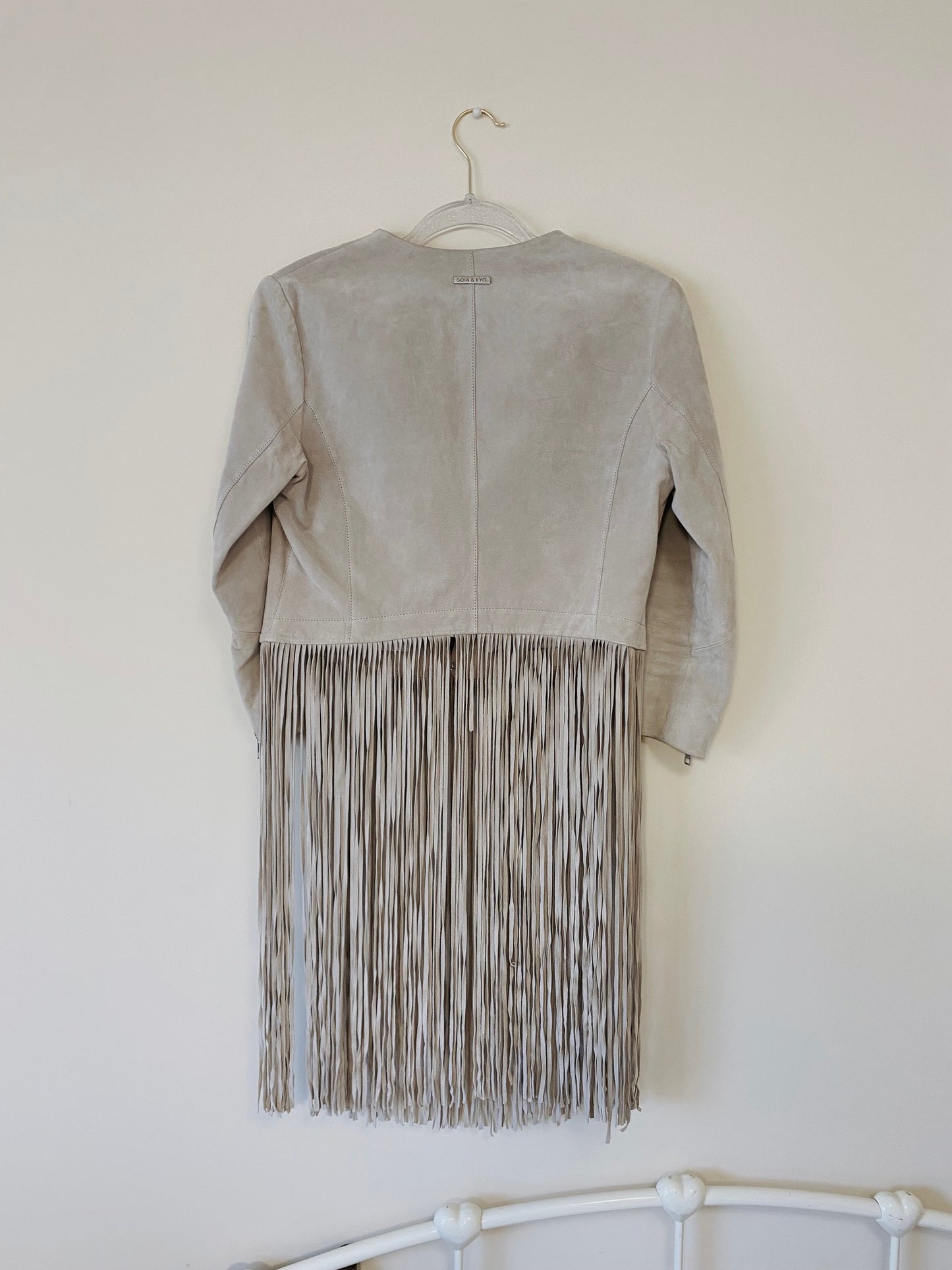 Soia and Kyo Romie Fringe Suede Jacket (S)