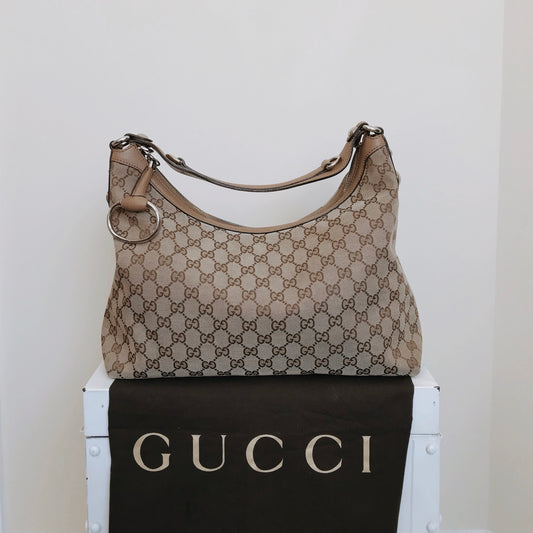 Authentic Gucci Canvas Monogram Shoulder Bag