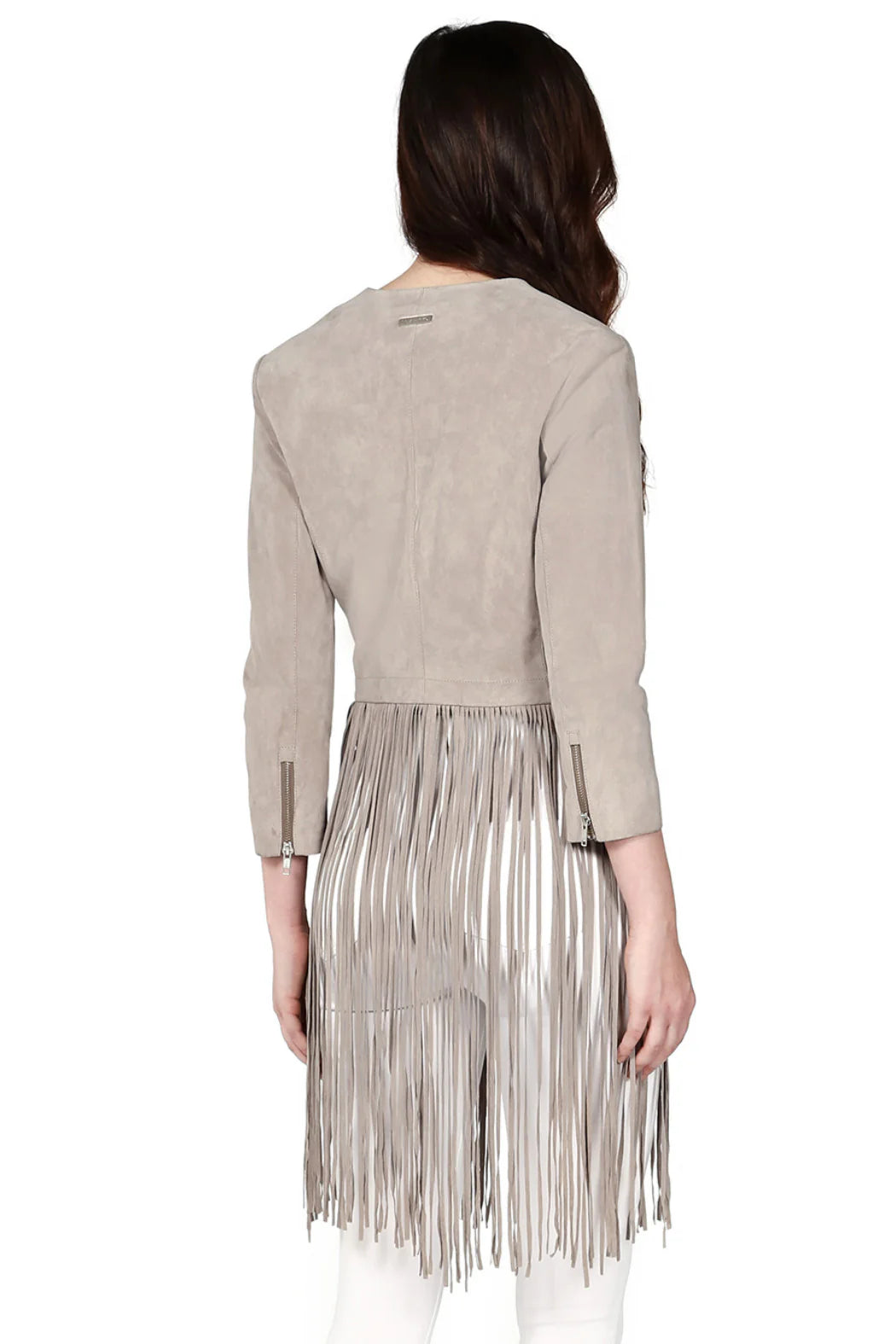 Soia and Kyo Romie Fringe Suede Jacket (S)