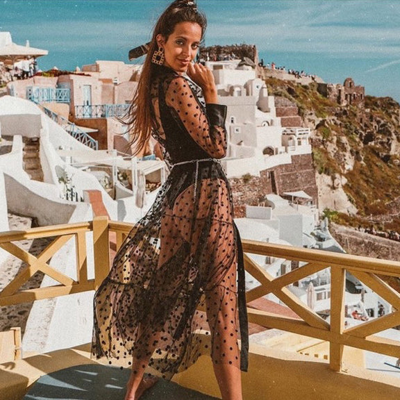 NWT Zara Polka Dot Duster (S)