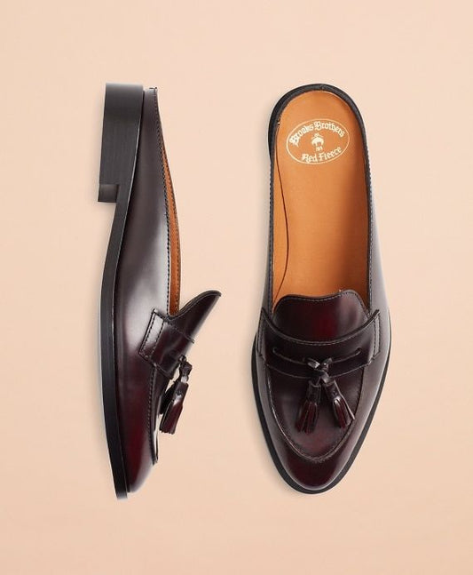 Brooks Brothers Leather Tassel Loafer Mules