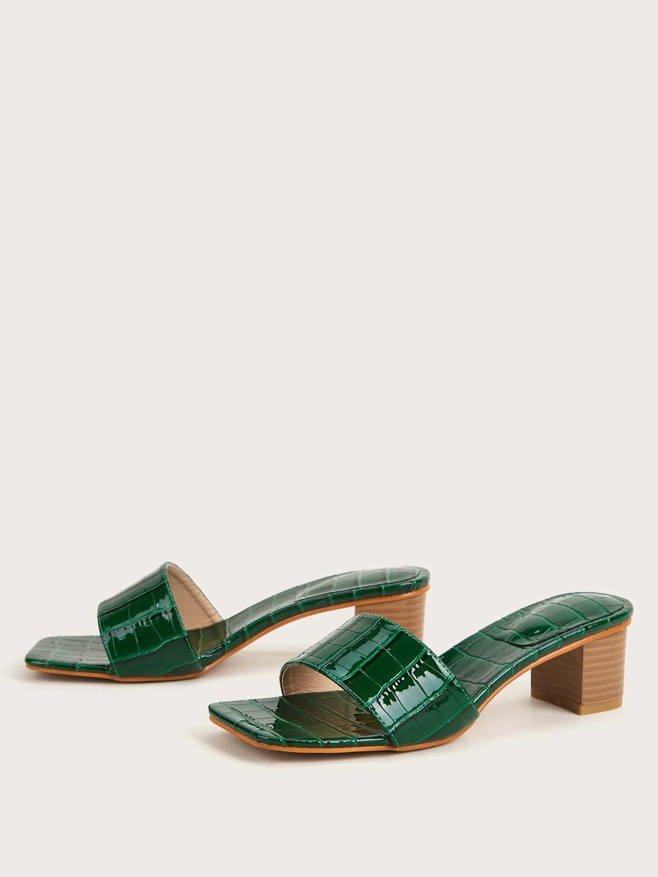 Shein Croc Embossed Heeled Sandal (38)