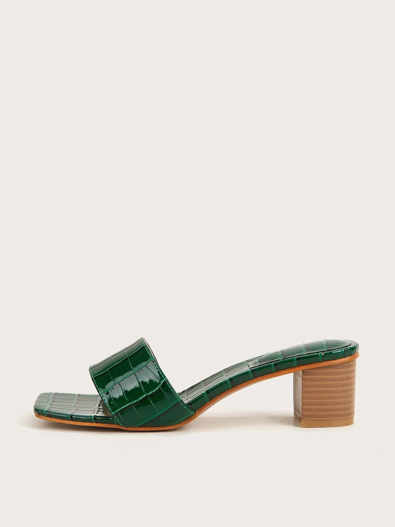 Shein Croc Embossed Heeled Sandal (38)