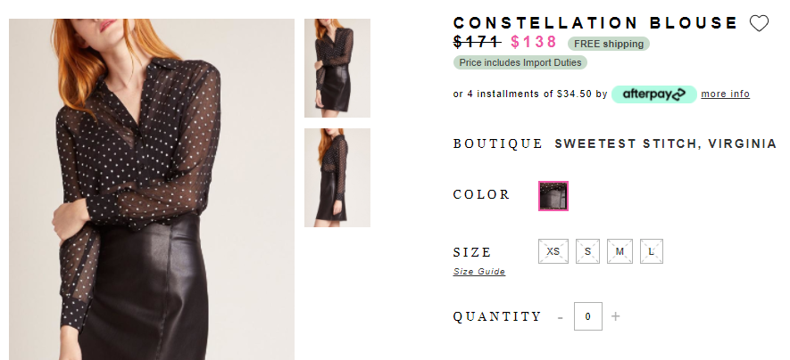 BB Dakota Constellation Blouse (S)