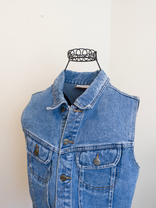 Vintage Nevada Jeans Crop Denim Vest (S)