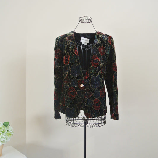 Vintage Velvet Floral Blazer