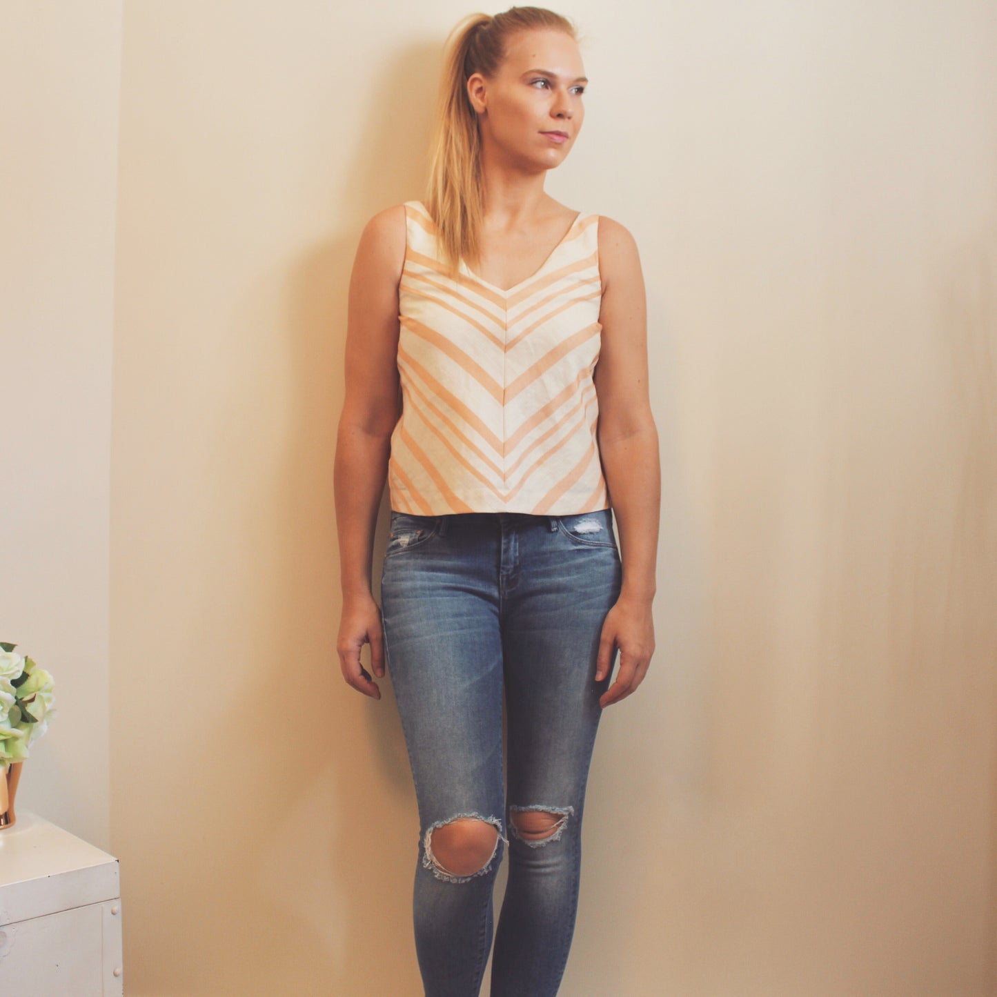 Anthropologie HD in Paris Linen Blend Top