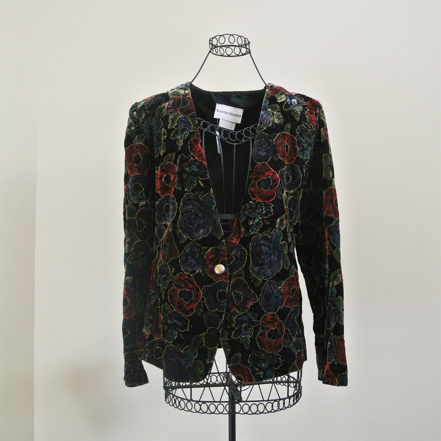 Vintage Velvet Floral Blazer