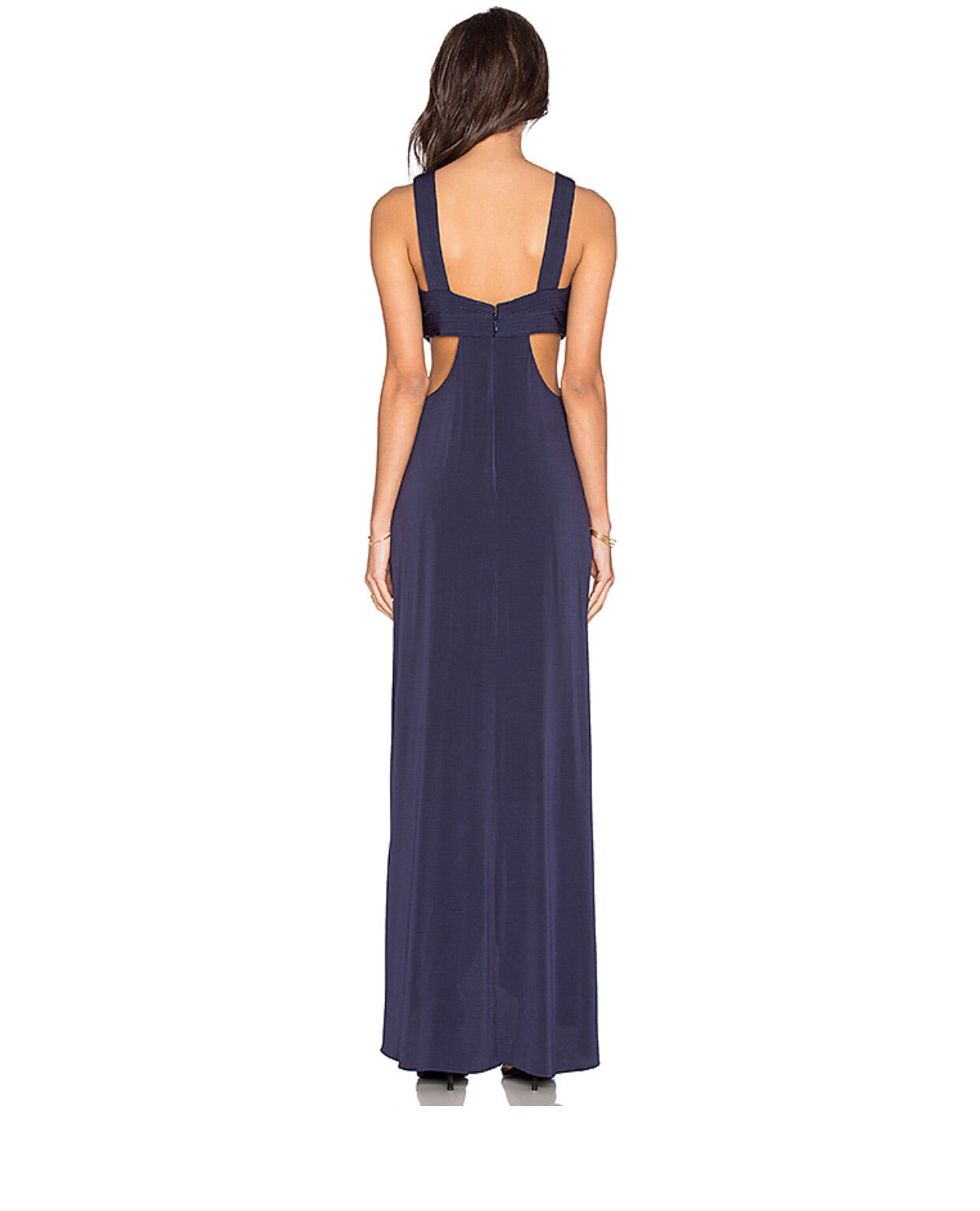 BCBGMaxazria Elinne Cutout Pleated Gown