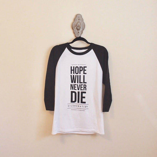 Oilersnation Hope Will Never Die Baseball Tee