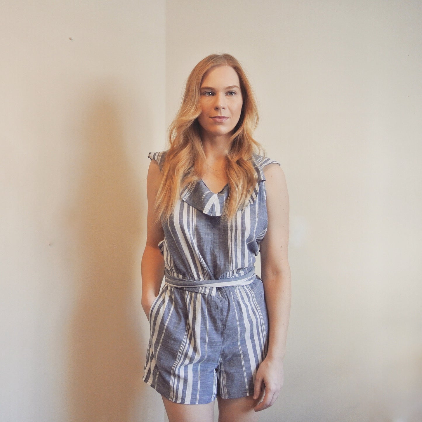 Striped Linen Romper