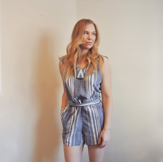 Striped Linen Romper