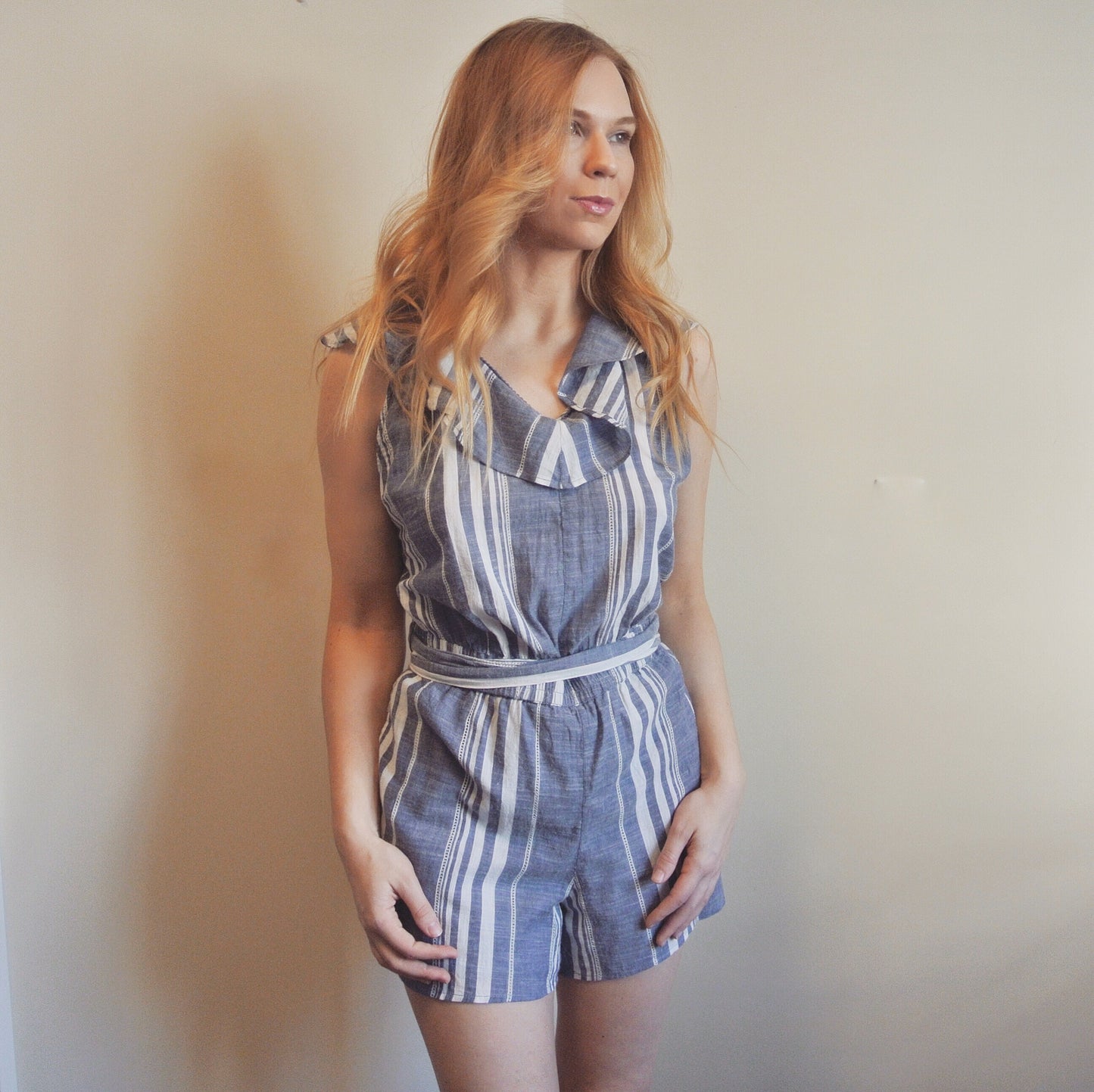 Striped Linen Romper