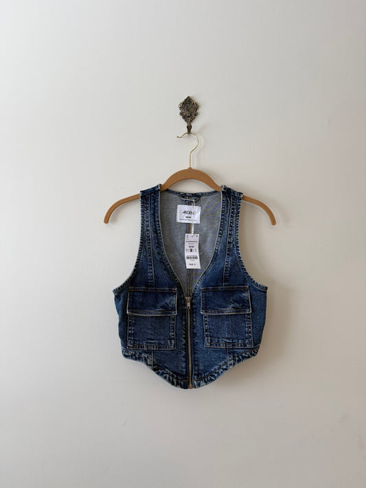NWT Ardene Zip-Up Denim Vest (M)