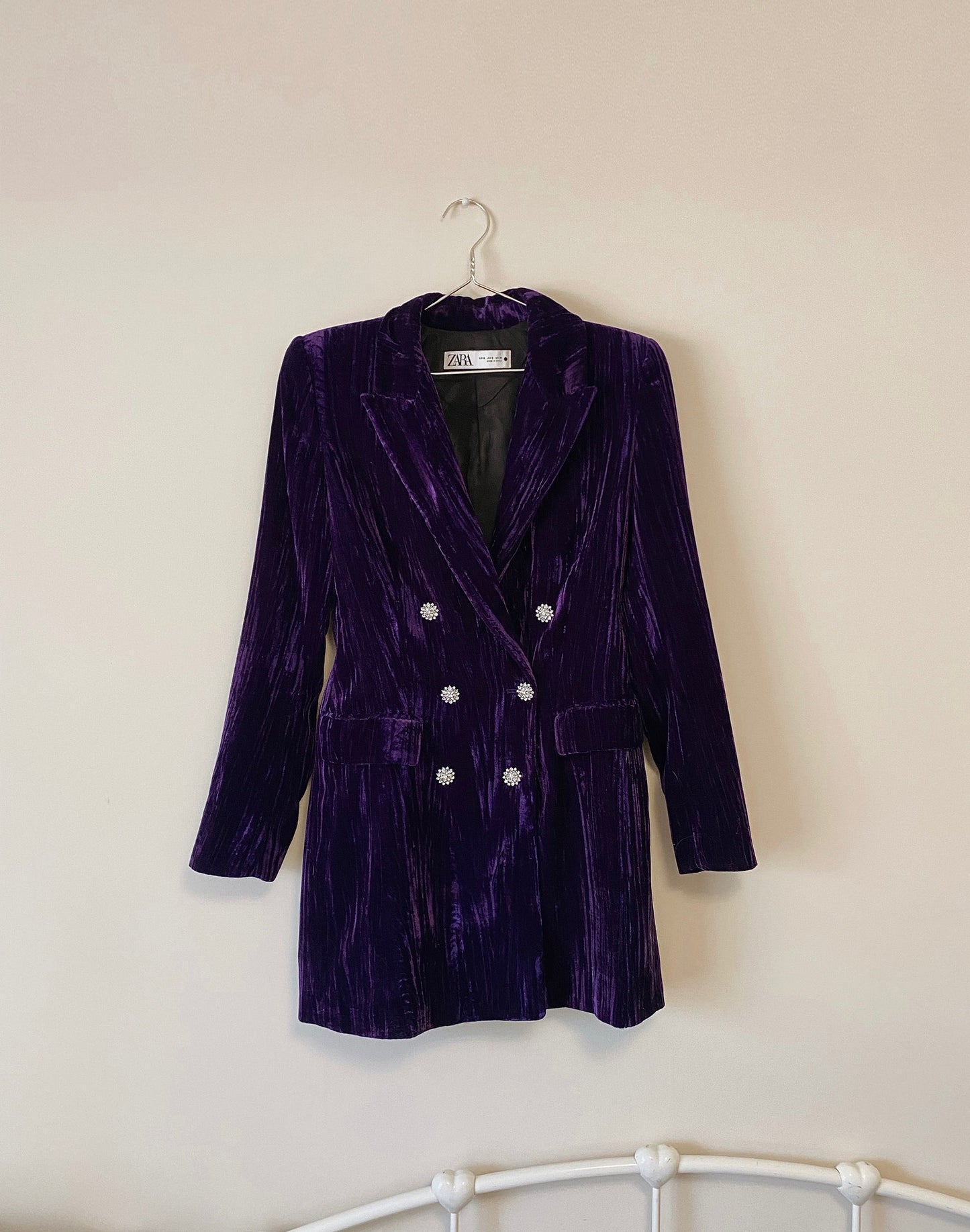 Zara Crushed Velvet Blazer Dress (S)