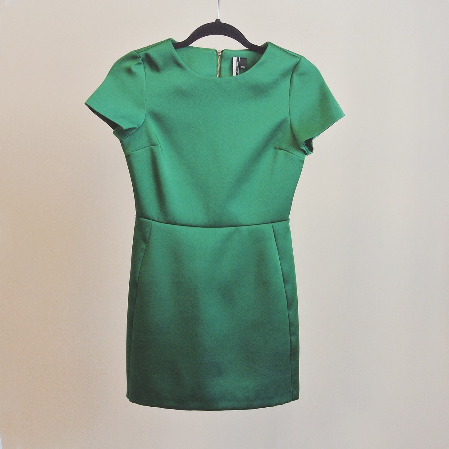Topshop Satin Emerald Dress